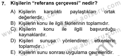 Toplantı Ve Sunu Teknikleri Dersi 2012 - 2013 Yılı (Final) Dönem Sonu Sınav Soruları 7. Soru