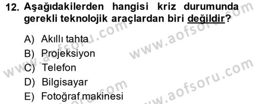 Toplantı Ve Sunu Teknikleri Dersi 2013 - 2014 Yılı (Vize) Ara Sınav Soruları 12. Soru