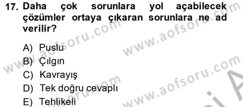 Toplantı Ve Sunu Teknikleri Dersi 2013 - 2014 Yılı (Vize) Ara Sınav Soruları 17. Soru