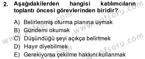 Toplantı Ve Sunu Teknikleri Dersi 2013 - 2014 Yılı (Vize) Ara Sınav Soruları 2. Soru