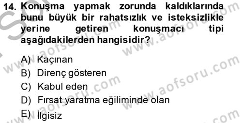 Toplantı Ve Sunu Teknikleri Dersi 2013 - 2014 Yılı (Final) Dönem Sonu Sınav Soruları 14. Soru