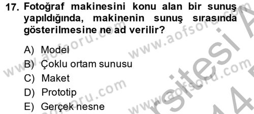 Toplantı Ve Sunu Teknikleri Dersi 2013 - 2014 Yılı (Final) Dönem Sonu Sınav Soruları 17. Soru