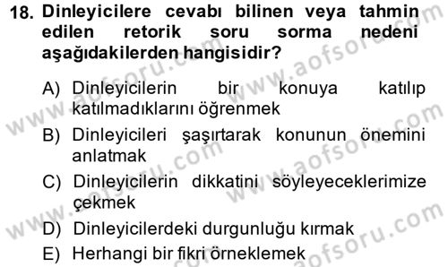 Toplantı Ve Sunu Teknikleri Dersi 2013 - 2014 Yılı (Final) Dönem Sonu Sınav Soruları 18. Soru