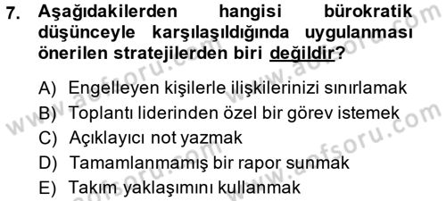 Toplantı Ve Sunu Teknikleri Dersi 2013 - 2014 Yılı (Final) Dönem Sonu Sınav Soruları 7. Soru