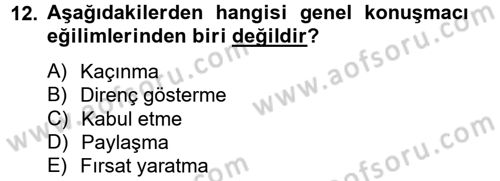 Toplantı Ve Sunu Teknikleri Dersi 2013 - 2014 Yılı Tek Ders Sınav Soruları 12. Soru