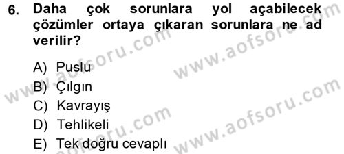 Toplantı Ve Sunu Teknikleri Dersi 2013 - 2014 Yılı Tek Ders Sınav Soruları 6. Soru