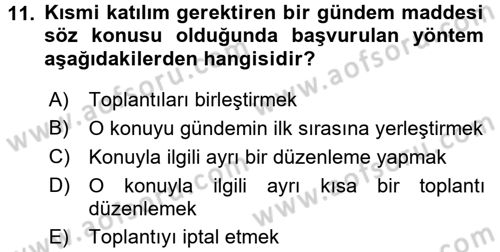 Toplantı Ve Sunu Teknikleri Dersi 2015 - 2016 Yılı (Final) Dönem Sonu Sınav Soruları 11. Soru