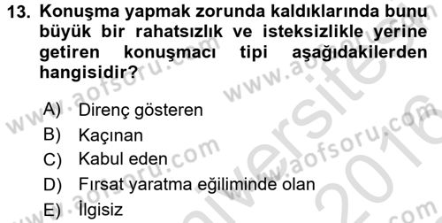 Toplantı Ve Sunu Teknikleri Dersi 2015 - 2016 Yılı (Final) Dönem Sonu Sınav Soruları 13. Soru