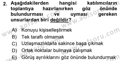 Toplantı Ve Sunu Teknikleri Dersi 2015 - 2016 Yılı Tek Ders Sınav Soruları 2. Soru