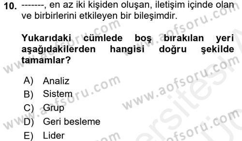 Toplantı Ve Sunu Teknikleri Dersi 2017 - 2018 Yılı 3 Ders Sınav Soruları 10. Soru