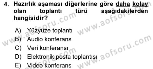 Toplantı Ve Sunu Teknikleri Dersi 2017 - 2018 Yılı 3 Ders Sınav Soruları 4. Soru