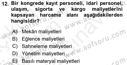 Toplantı Ve Sunu Teknikleri Dersi 2017 - 2018 Yılı (Vize) Ara Sınav Soruları 12. Soru