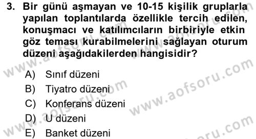 Toplantı Ve Sunu Teknikleri Dersi 2017 - 2018 Yılı (Final) Dönem Sonu Sınav Soruları 3. Soru
