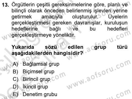 Toplantı Ve Sunu Teknikleri Dersi 2018 - 2019 Yılı 3 Ders Sınav Soruları 13. Soru