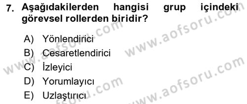 Toplantı Ve Sunu Teknikleri Dersi 2018 - 2019 Yılı (Final) Dönem Sonu Sınav Soruları 7. Soru
