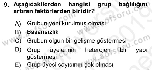 Toplantı Ve Sunu Teknikleri Dersi 2018 - 2019 Yılı (Final) Dönem Sonu Sınav Soruları 9. Soru