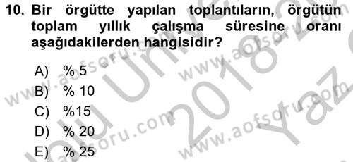 Toplantı Ve Sunu Teknikleri Dersi 2018 - 2019 Yılı Yaz Okulu Sınav Soruları 10. Soru