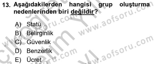 Toplantı Ve Sunu Teknikleri Dersi 2018 - 2019 Yılı Yaz Okulu Sınav Soruları 13. Soru
