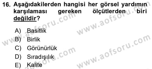 Toplantı Ve Sunu Teknikleri Dersi 2018 - 2019 Yılı Yaz Okulu Sınav Soruları 16. Soru