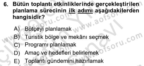 Toplantı Ve Sunu Teknikleri Dersi 2021 - 2022 Yılı (Vize) Ara Sınav Soruları 6. Soru