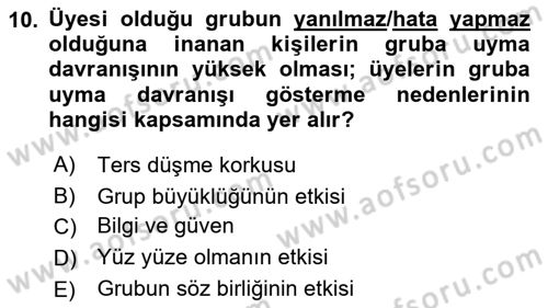 Toplantı Ve Sunu Teknikleri Dersi 2021 - 2022 Yılı (Final) Dönem Sonu Sınav Soruları 10. Soru