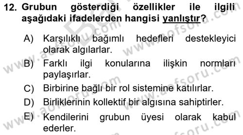 Toplantı Ve Sunu Teknikleri Dersi 2021 - 2022 Yılı (Final) Dönem Sonu Sınav Soruları 12. Soru