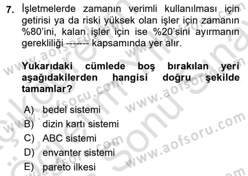 Toplantı Ve Sunu Teknikleri Dersi 2021 - 2022 Yılı (Final) Dönem Sonu Sınav Soruları 7. Soru
