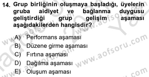 Toplantı Ve Sunu Teknikleri Dersi 2021 - 2022 Yılı Yaz Okulu Sınav Soruları 14. Soru