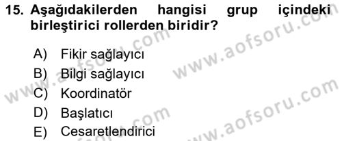 Toplantı Ve Sunu Teknikleri Dersi 2021 - 2022 Yılı Yaz Okulu Sınav Soruları 15. Soru