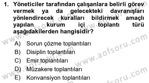 Toplantı Ve Sunu Teknikleri Dersi 2023 - 2024 Yılı (Vize) Ara Sınav Soruları 1. Soru