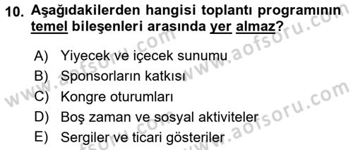 Toplantı Ve Sunu Teknikleri Dersi 2023 - 2024 Yılı (Vize) Ara Sınav Soruları 10. Soru