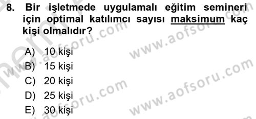 Toplantı Ve Sunu Teknikleri Dersi 2023 - 2024 Yılı (Vize) Ara Sınav Soruları 8. Soru