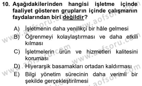 Toplantı Ve Sunu Teknikleri Dersi 2023 - 2024 Yılı (Final) Dönem Sonu Sınav Soruları 10. Soru