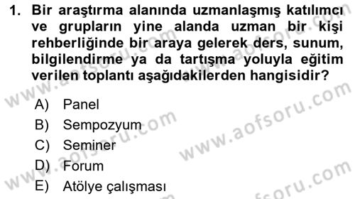 Toplantı Ve Sunu Teknikleri Dersi 2023 - 2024 Yılı Yaz Okulu Sınav Soruları 1. Soru