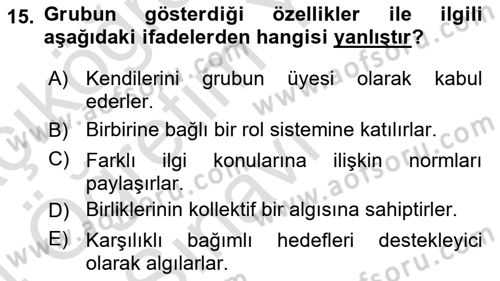 Toplantı Ve Sunu Teknikleri Dersi 2023 - 2024 Yılı Yaz Okulu Sınav Soruları 15. Soru