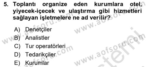 Toplantı Ve Sunu Teknikleri Dersi 2024 - 2025 Yılı (Vize) Ara Sınav Soruları 5. Soru