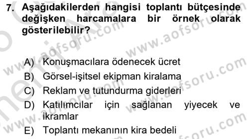 Toplantı Ve Sunu Teknikleri Dersi 2024 - 2025 Yılı (Vize) Ara Sınav Soruları 7. Soru