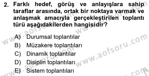 Toplantı Ve Sunu Teknikleri Dersi 2024 - 2025 Yılı (Final) Dönem Sonu Sınav Soruları 2. Soru