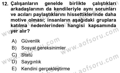 Toplantı Ve Sunu Teknikleri Dersi 2024 - 2025 Yılı Yaz Okulu Sınav Soruları 12. Soru