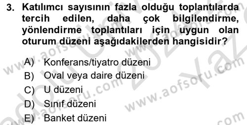 Toplantı Ve Sunu Teknikleri Dersi 2024 - 2025 Yılı Yaz Okulu Sınav Soruları 3. Soru