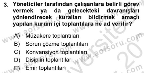 Toplantı Ve Sunu Teknikleri Dersi 2025 - 2026 Yılı (Vize) Ara Sınav Soruları 3. Soru