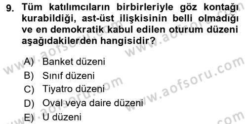 Toplantı Ve Sunu Teknikleri Dersi 2025 - 2026 Yılı (Vize) Ara Sınav Soruları 9. Soru