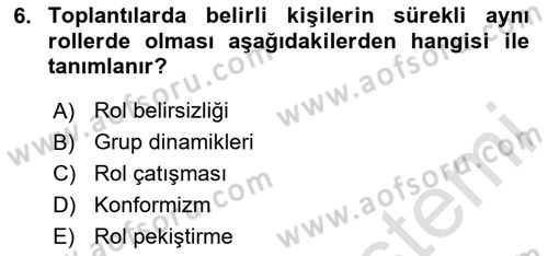 Toplantı Ve Sunu Teknikleri Dersi 2025 - 2026 Yılı (Final) Dönem Sonu Sınav Soruları 6. Soru