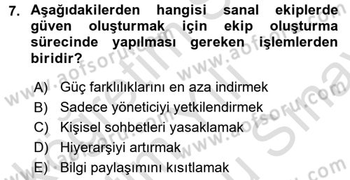 Toplantı Ve Sunu Teknikleri Dersi 2025 - 2026 Yılı (Final) Dönem Sonu Sınav Soruları 7. Soru