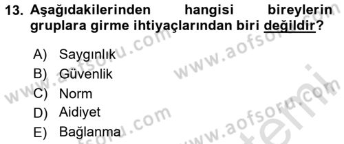 Toplantı Ve Sunu Teknikleri Dersi 2025 - 2026 Yılı Yaz Okulu Sınav Soruları 13. Soru