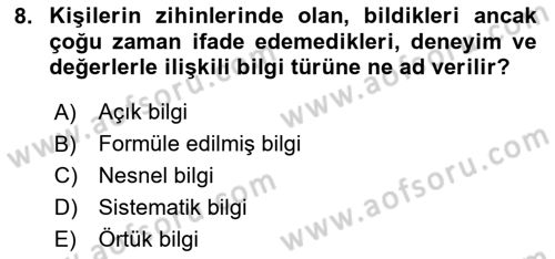 Toplantı Ve Sunu Teknikleri Dersi 2025 - 2026 Yılı Yaz Okulu Sınav Soruları 8. Soru