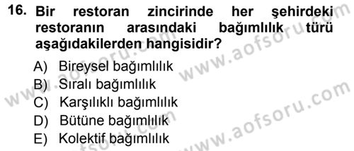 Çatışma ve Stres Yönetimi 1 Dersi 2012 - 2013 Yılı (Vize) Ara Sınav Soruları 16. Soru
