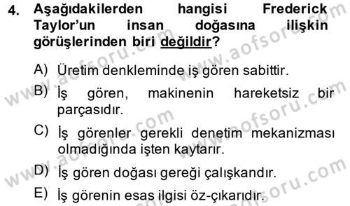 Çatışma ve Stres Yönetimi 1 Dersi 2013 - 2014 Yılı (Final) Dönem Sonu Sınav Soruları 4. Soru