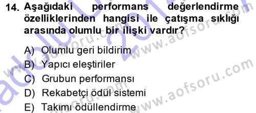 Çatışma ve Stres Yönetimi 1 Dersi 2014 - 2015 Yılı (Vize) Ara Sınav Soruları 14. Soru
