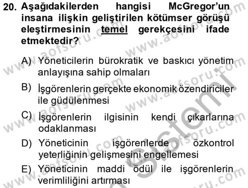 Çatışma ve Stres Yönetimi 1 Dersi 2014 - 2015 Yılı (Final) Dönem Sonu Sınavı 20. Soru